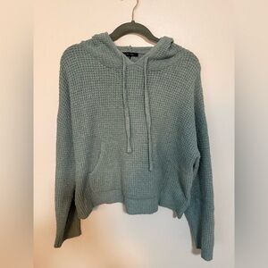 NWOT- Love Tree Waffle Knit Hoodie - Soft Green. Size Medium